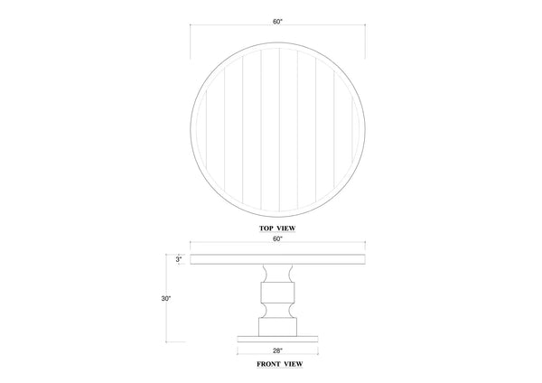 Beatnik Round Dining Table 60"-Blue Hand Home