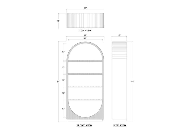Bilbao Bookcase In Antique French Oak W/ True White Interior-Blue Hand Home