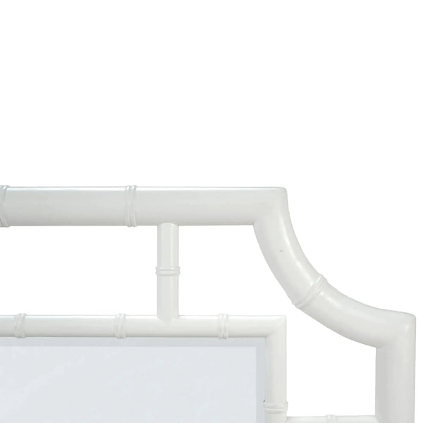 Bamboo Mirror In True White-Blue Hand Home