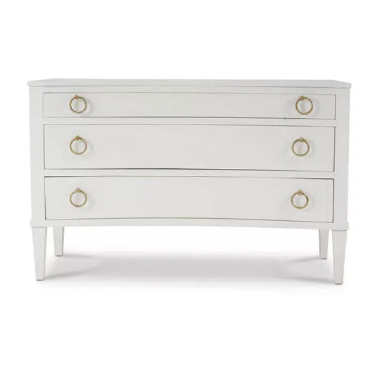 Bow 3 Drawer Chest in Architectural White-Blue Hand Home