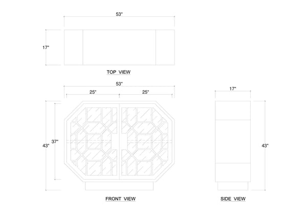 Little Hampton Glass Display Cabinet-Blue Hand Home