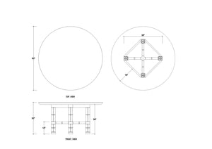 Farringdon Round Dining Table 60''-Blue Hand Home