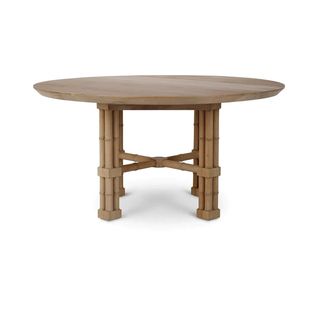 Farringdon Round Dining Table 60'' In Fruitwood-Blue Hand Home