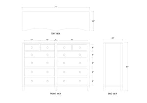 Bow 12 Drawer Dresser-Blue Hand Home