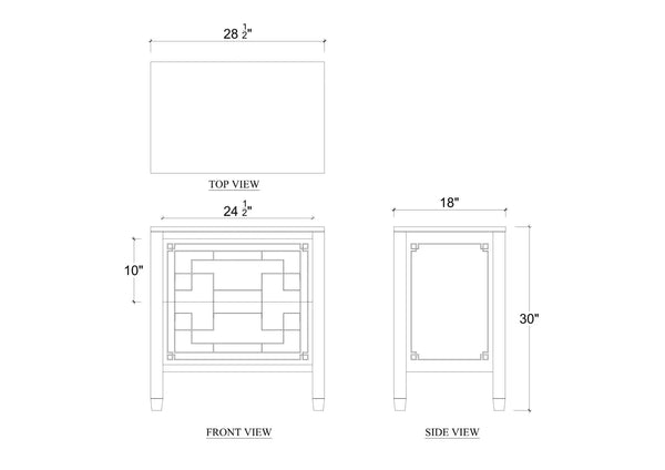 Knightsbridge Bedside Table-Blue Hand Home