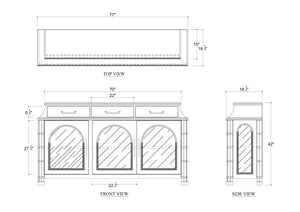 Farringdon 3 Door Orangery Cabinet-Blue Hand Home