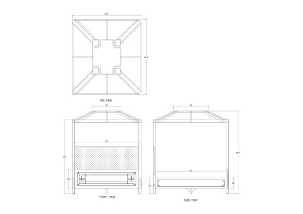Knightsbridge 4 Poster King Bed-Blue Hand Home