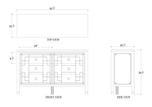 Knightsbridge 6 Drawer Dresser-Blue Hand Home