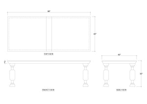 Chatsworth Dining Table 96''-Blue Hand Home