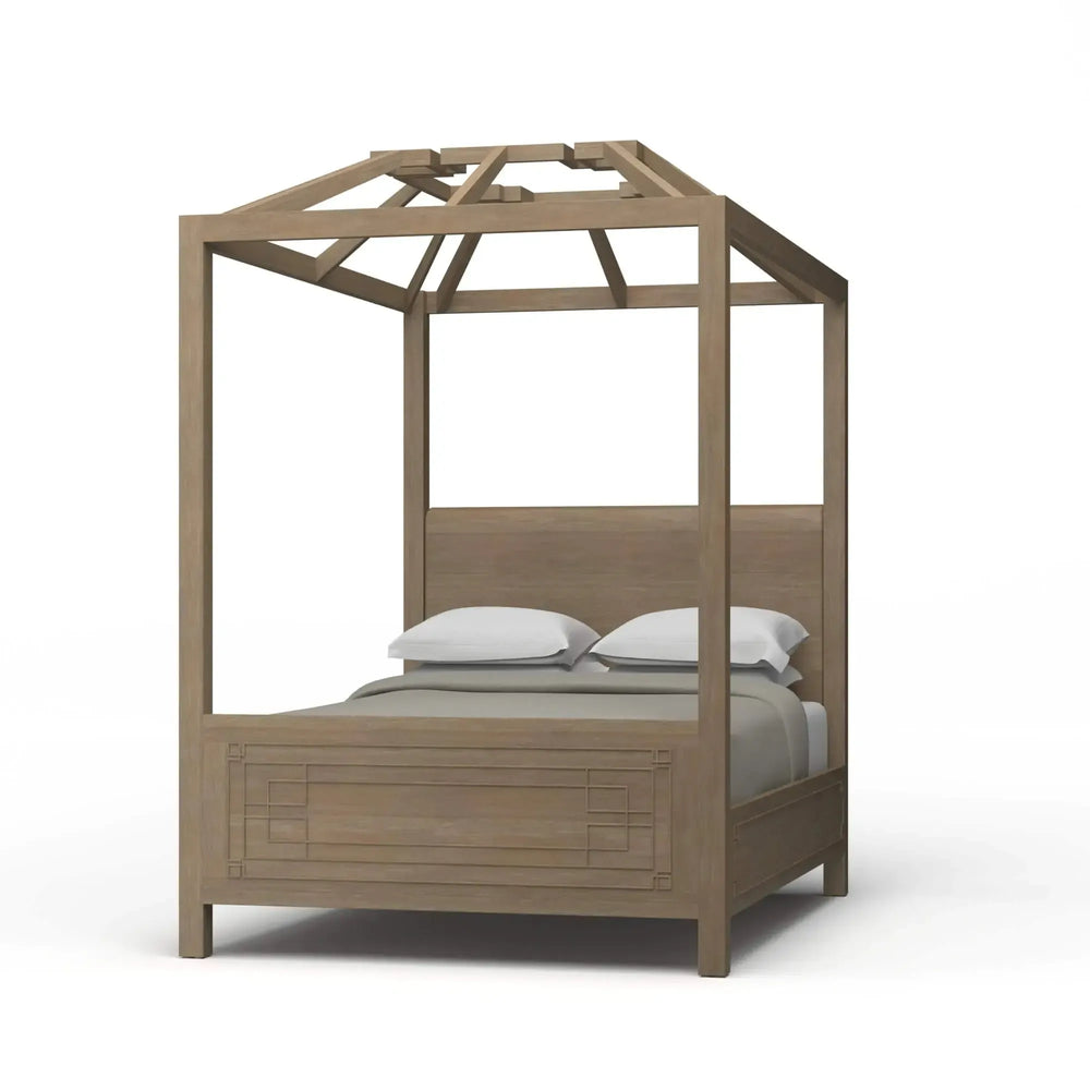 Knightsbridge 4 Poster Queen Bed-Blue Hand Home