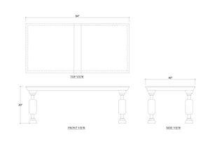 Chatsworth Dining Table 84''-Blue Hand Home