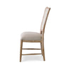 Laurna Teak Dining Chair In Teak White Wash w/ Seat in Camelot Performance Fabric & White Wash Rattan Back-Blue Hand Home