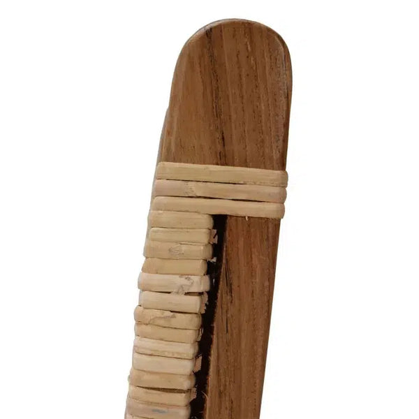 Logan Barstool w/ Rattan in Teak Natural Finish w/ Rattan Natural Seat & Back-Blue Hand Home