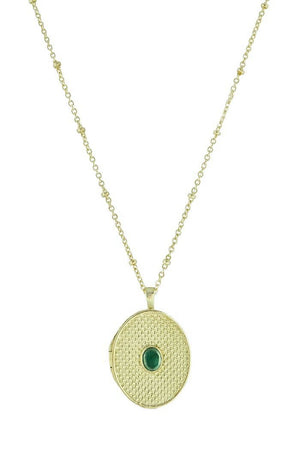 Zina Oval Locket-Blue Hand Home