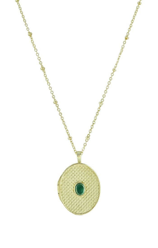 Zina Oval Locket-Blue Hand Home