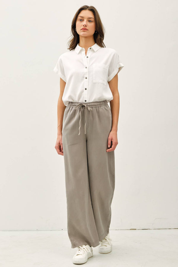 TENCEL WIDE LEG PANTS-Blue Hand Home