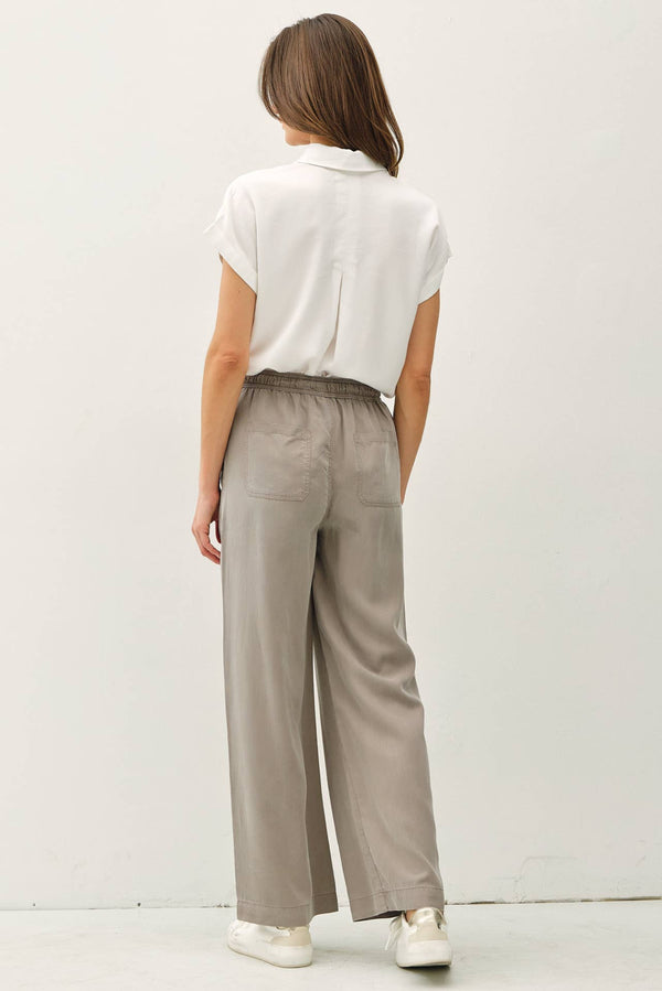 TENCEL WIDE LEG PANTS-Blue Hand Home