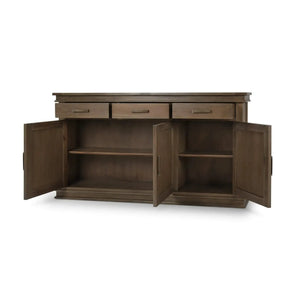 Williamson Sideboard W/ 3 Doors In Straw Wash-Blue Hand Home