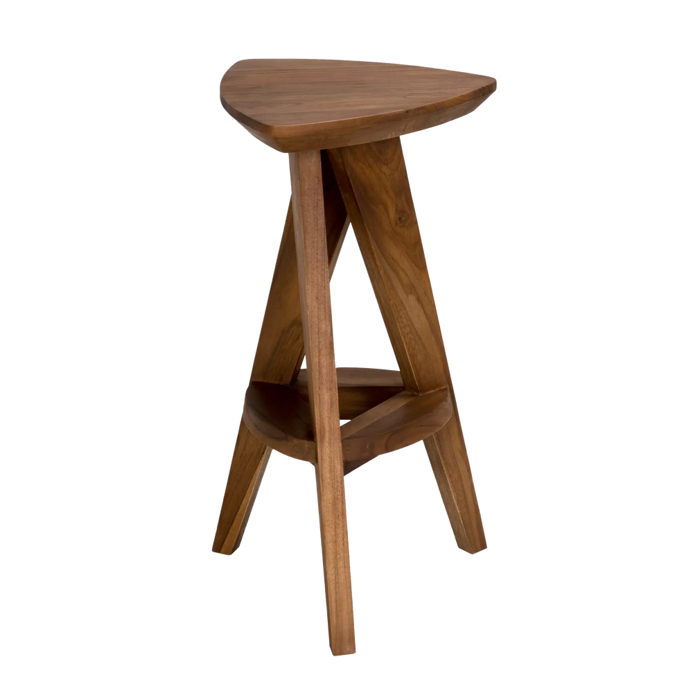 Twist Counter Stool, Teak by Noir-Blue Hand Home