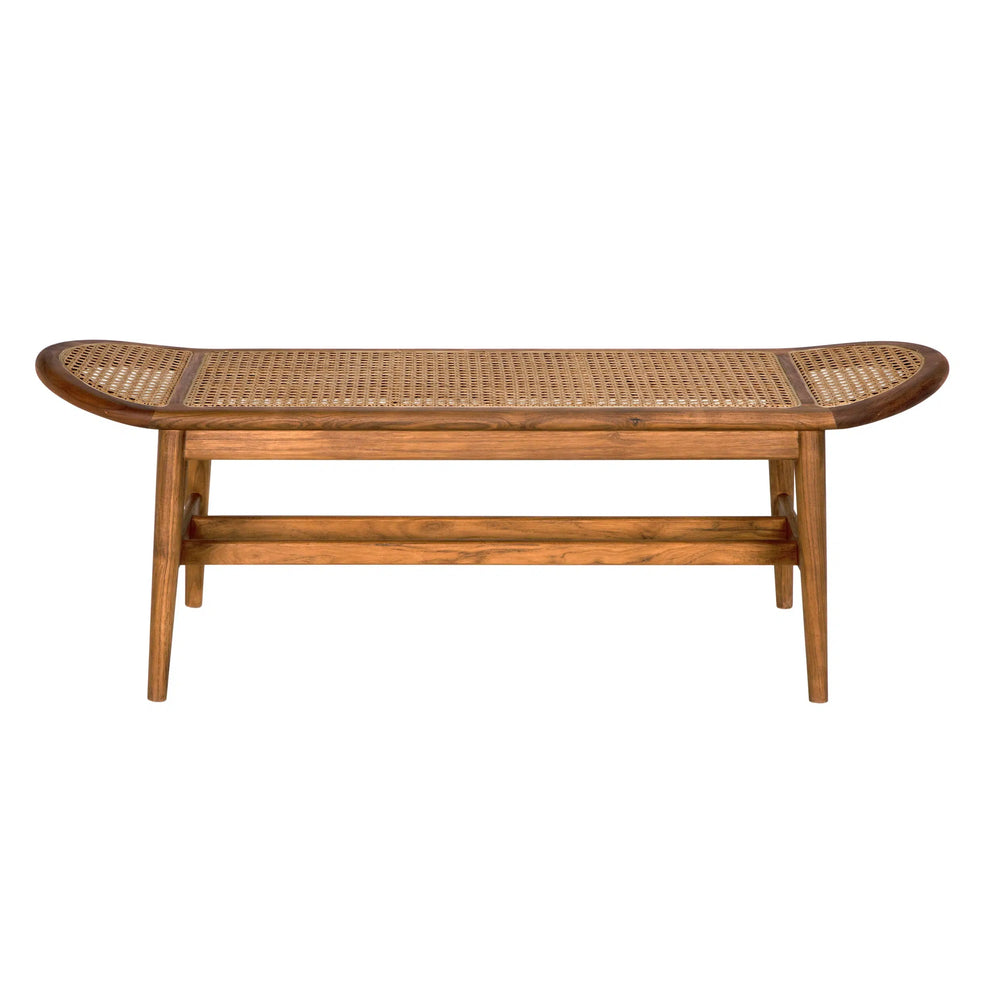 Noir Wayland Bench, Teak-Blue Hand Home
