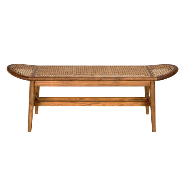 Noir Wayland Bench, Teak-Blue Hand Home