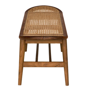 Noir Wayland Bench, Teak-Blue Hand Home