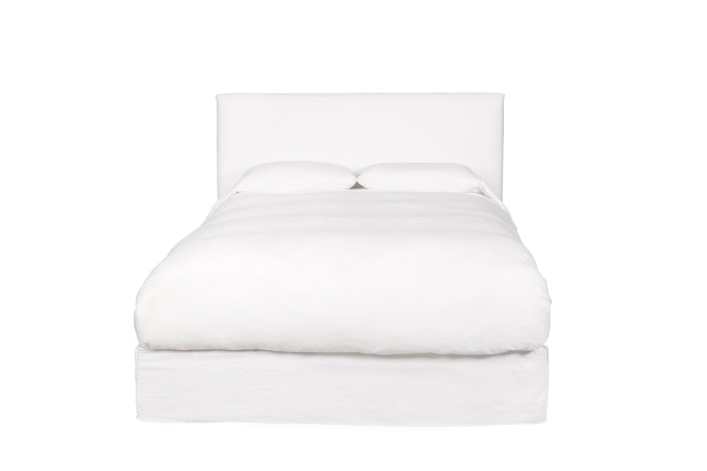 Chic April Upholstered Bed Frame: Sustainable FSC Wood, Easy-Care Slipcover, Multiple Sizes