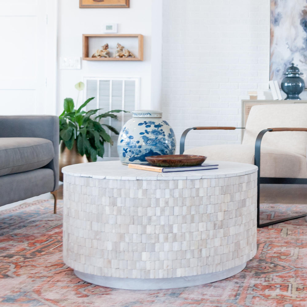 Fulton Storage Coffee Table, White Wash