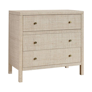 Paloma 3 Drawer Raffia Wrapped Dresser, 34"W, Natural