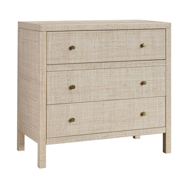 Paloma 3 Drawer Raffia Wrapped Dresser, 34"W, Natural