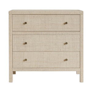 Paloma 3 Drawer Raffia Wrapped Dresser, 34"W, Natural