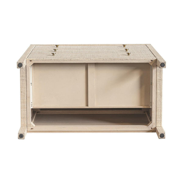 Paloma 3 Drawer Raffia Wrapped Dresser, 34"W, Natural