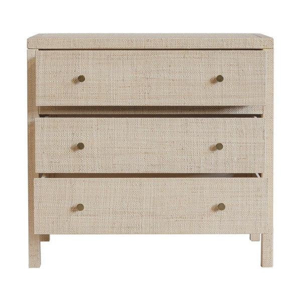 Paloma 3 Drawer Raffia Wrapped Dresser, 34"W, Natural