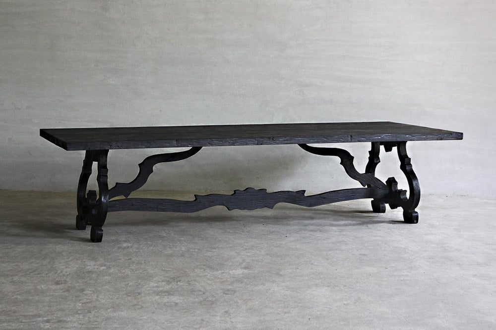 Organic Restoration Reclaimed Elm Baroque Dining Table-Blue Hand Home