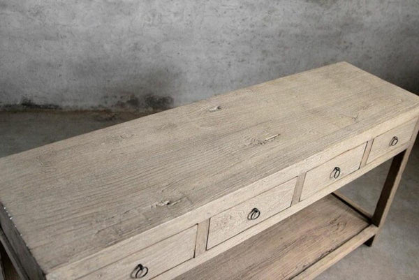 Reedition Console with Drawers-Blue Hand Home