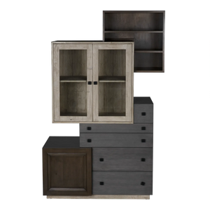 Juxtapose Cabinet, Oak, Alder, Reclaimed Lumber - 50x20x78-Blue Hand Home