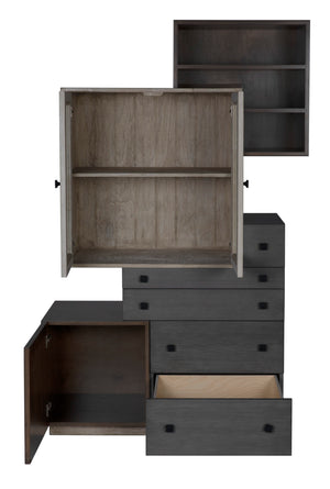 Juxtapose Cabinet, Oak, Alder, Reclaimed Lumber - 50x20x78-Blue Hand Home