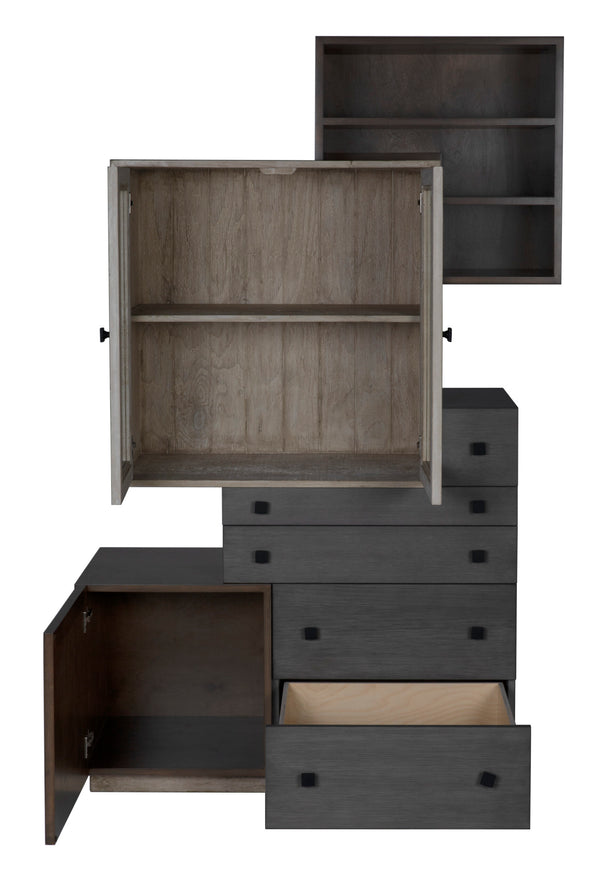 Juxtapose Cabinet, Oak, Alder, Reclaimed Lumber - 50x20x78-Blue Hand Home