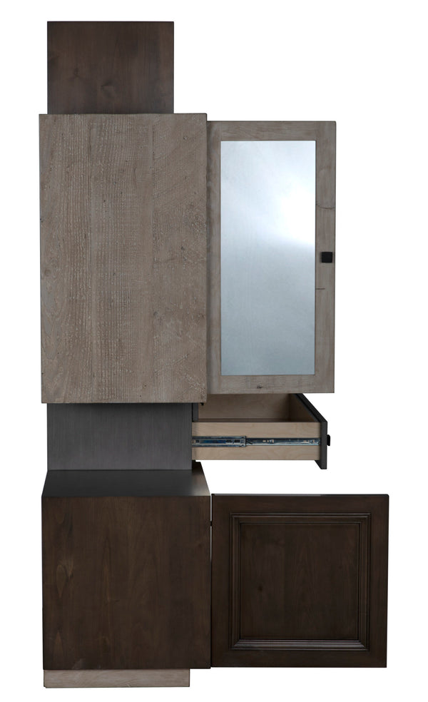 Juxtapose Cabinet, Oak, Alder, Reclaimed Lumber - 50x20x78-Blue Hand Home