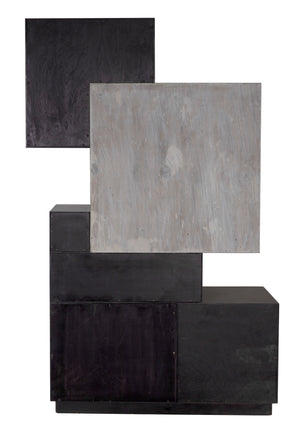 Juxtapose Cabinet, Oak, Alder, Reclaimed Lumber - 50x20x78-Blue Hand Home