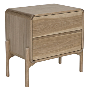 Fonda Nightstand , Oak & Oak Plywood - 28x18x27-Blue Hand Home