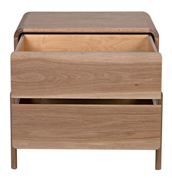 Fonda Nightstand , Oak & Oak Plywood - 28x18x27-Blue Hand Home