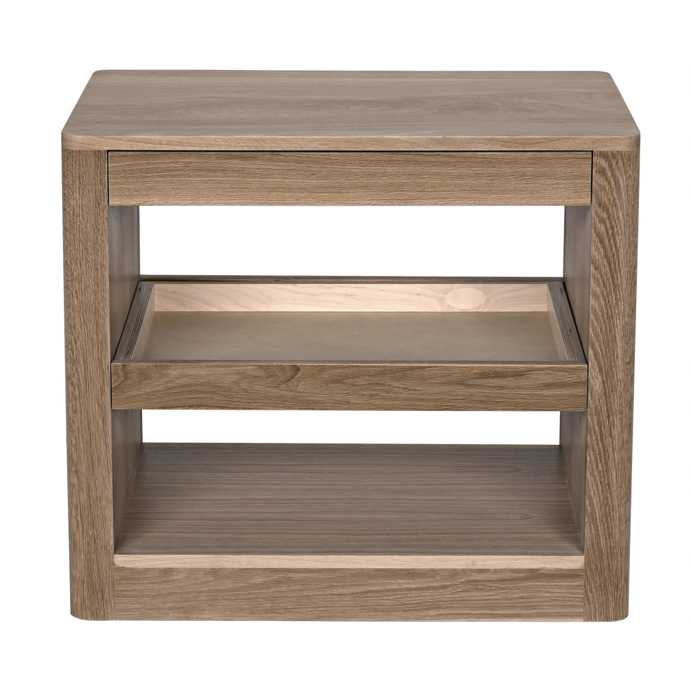 Mayito Side Table, Oak & Oak Plywood - 30x18x26.5-Blue Hand Home