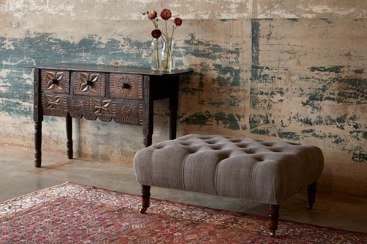 Field Ottoman - John Derian-Blue Hand Home