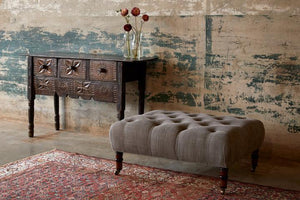 Field Ottoman - John Derian-Blue Hand Home