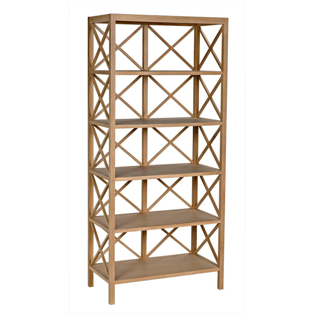 Nikolai Bookcase, White Oak-Noir Furniture-Blue Hand Home
