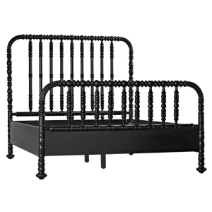 Bachelor Bed, Queen, Hand Rubbed Black-Blue Hand Home