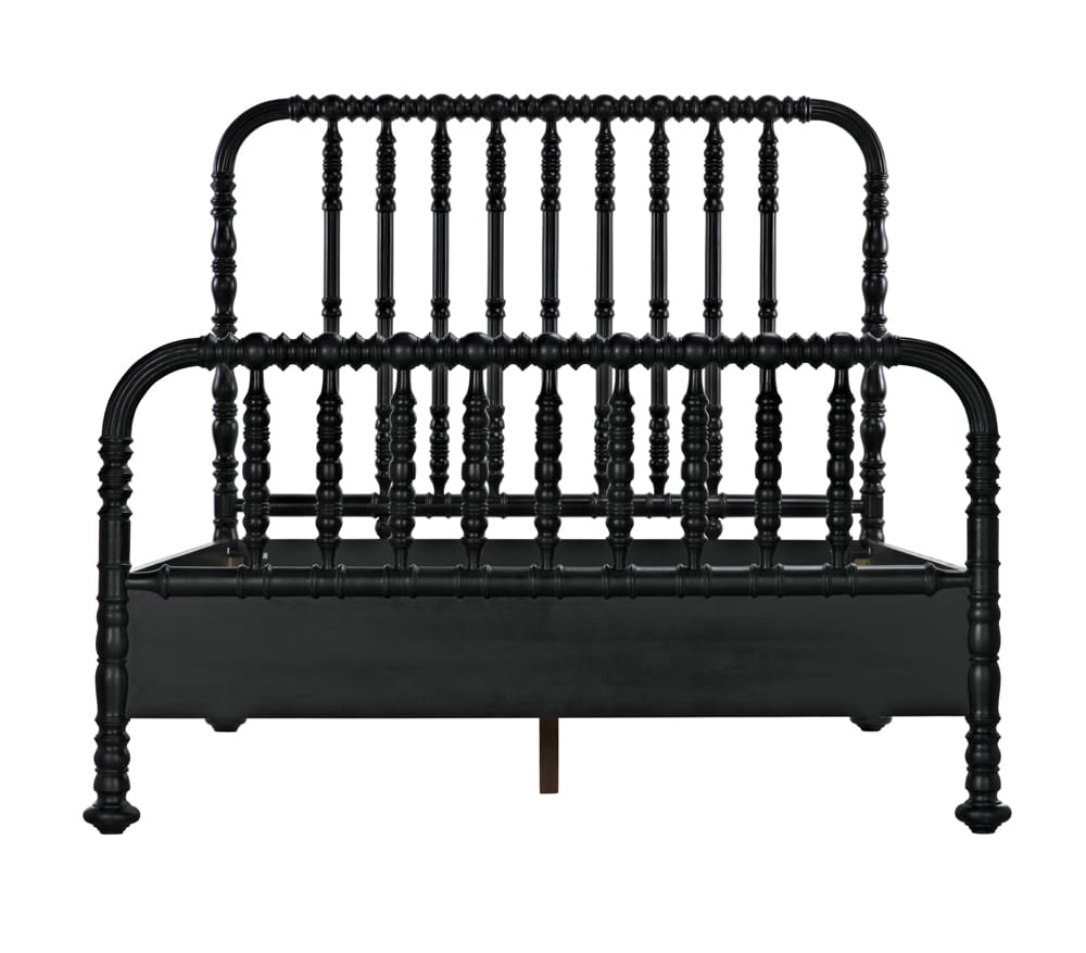 Bachelor Bed, Queen, Hand Rubbed Black-Blue Hand Home