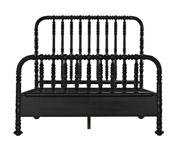 Bachelor Bed, Queen, Hand Rubbed Black-Blue Hand Home