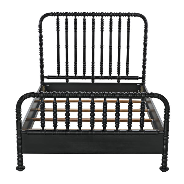 Bachelor Bed, Queen, Hand Rubbed Black-Blue Hand Home